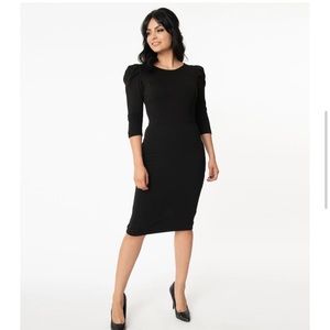 Unique Vintage 1960s Black Crawford Wiggle Dress - XS/2